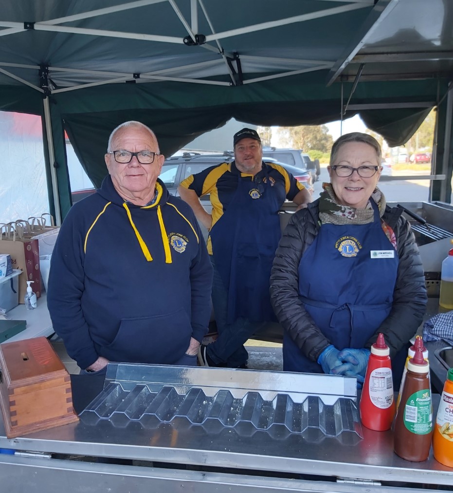 Whittlesea Lions Club putting on the sausages at the popular Whittlesea Show.