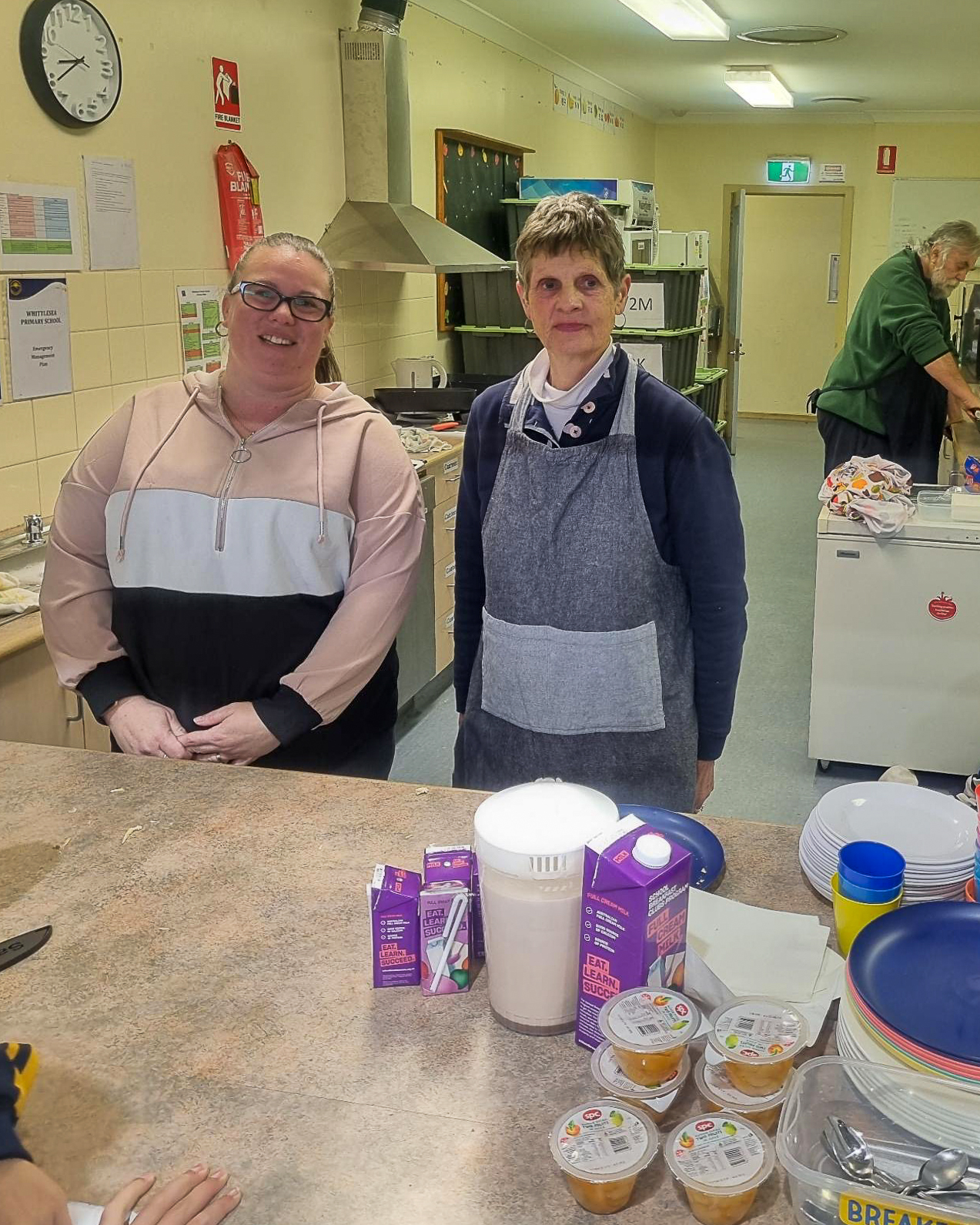 Casey and Jenny lead the volunteers for the Whittlesea Primary School Breakfast Club, serving up smiles every Monday morning.